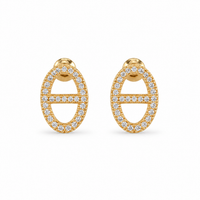 Trinity Oval Zircon Earrings