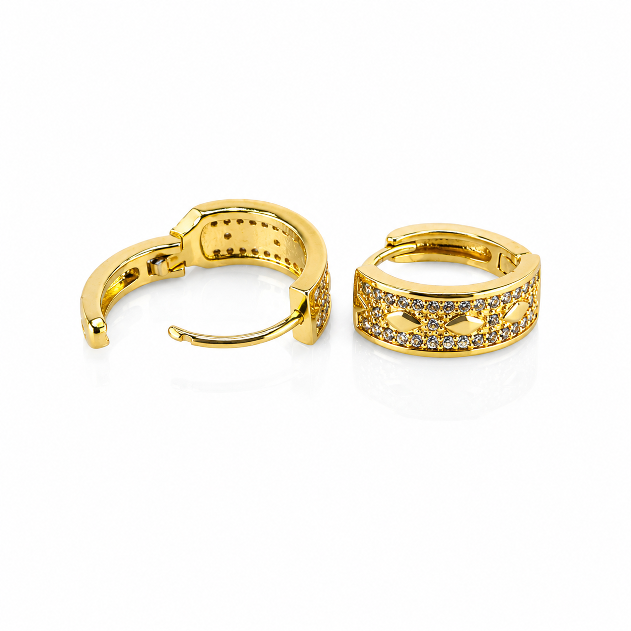 Luxe Pavé Huggie Hoop Earrings
