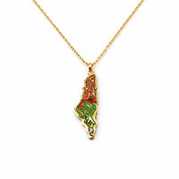 Palestine Flag Map Necklace