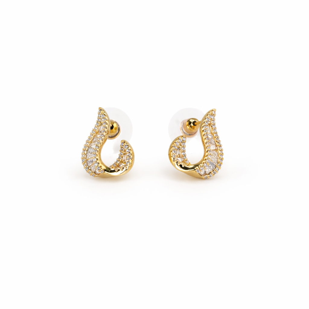 Crystal Twist Hoop Earrings