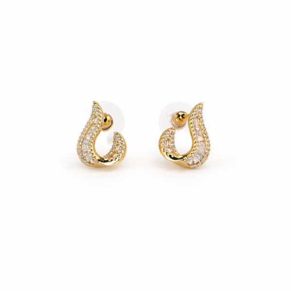 Crystal Twist Hoop Earrings