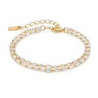 Double Row Gold Tennis Bracelet