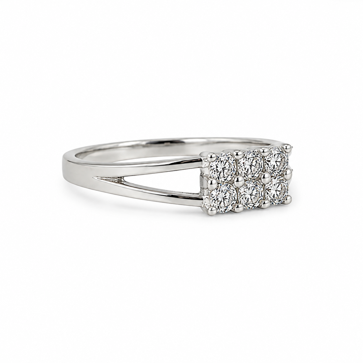 Emerald-Cut Halo Crystal Ring – Size 9