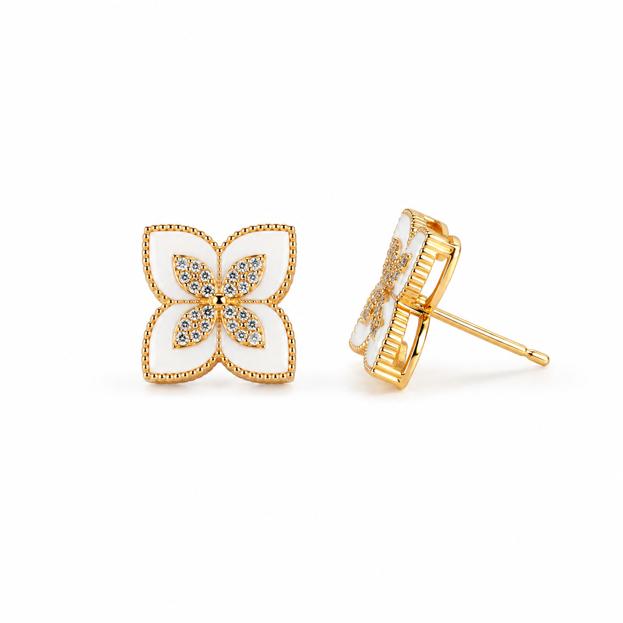 Blossom Clover Stud Earrings