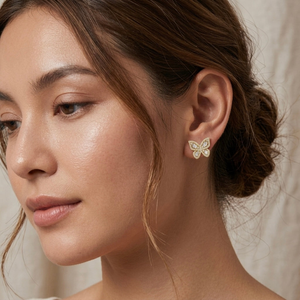 Lumière Butterfly Stud Earrings
