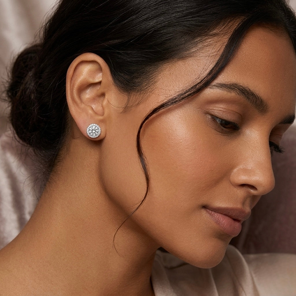 Celeste Halo Stud Earrings