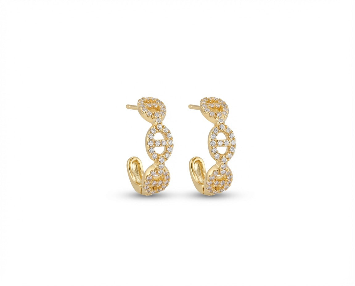 Pavé Crystal Huggie Hoop Earrings