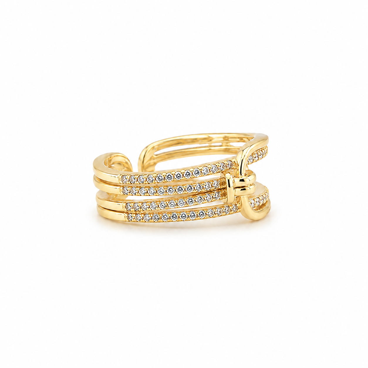 Luna Crystal Knot Ring