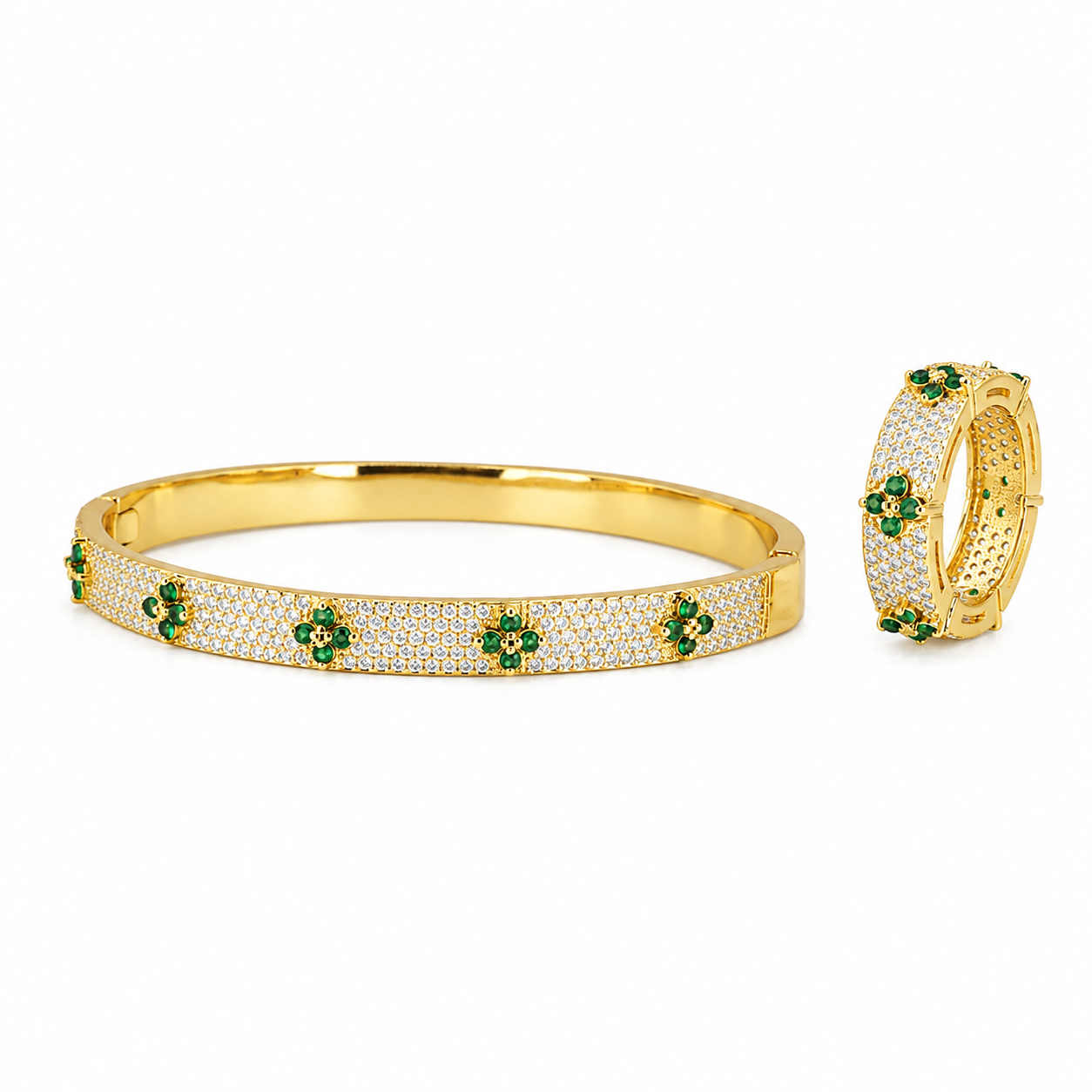 Emerald Fleur Pavé Bangle