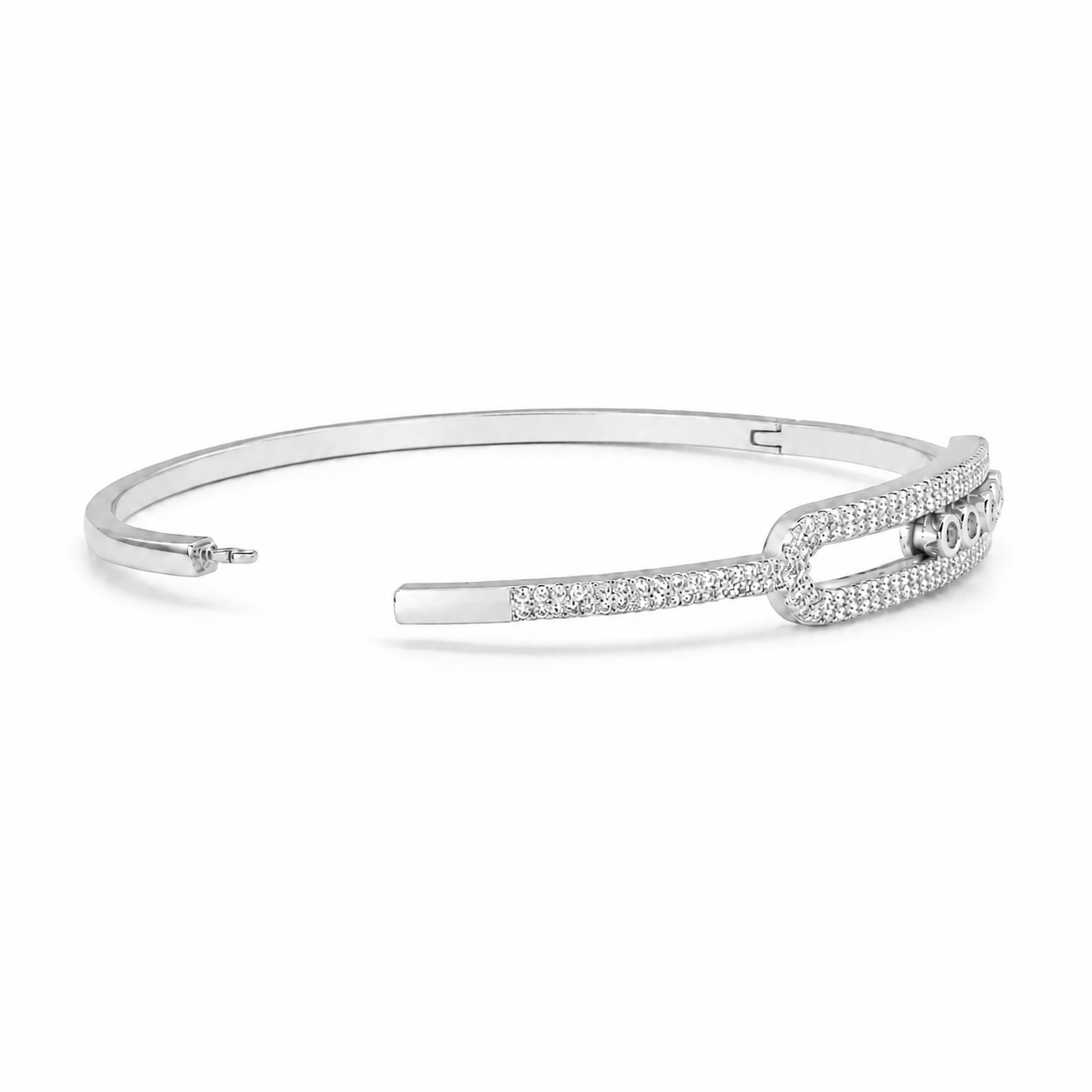 Silver Crystal Slider Bangle