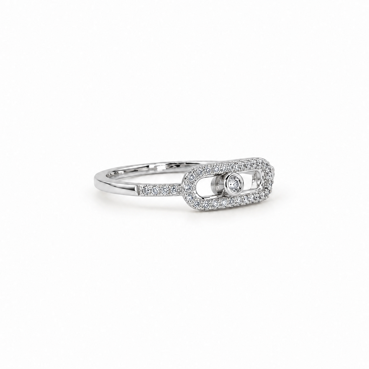 LAST ONE — SIZE 6 | Silver Crystal Buckle Ring