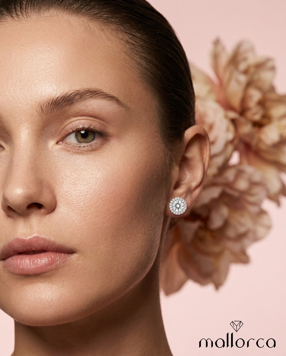 Celeste Halo Stud Earrings
