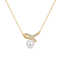 Pearl Bow Pendant Necklace