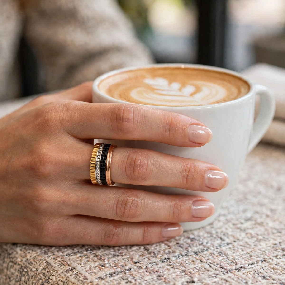 Four-Tone Luxe Zircon Ring