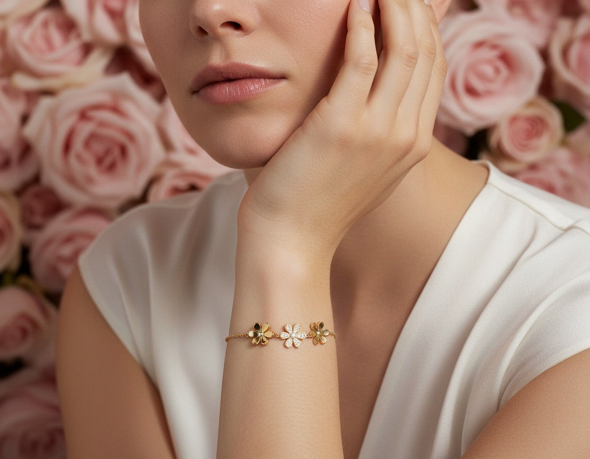 Golden Daisy Trio Bracelet