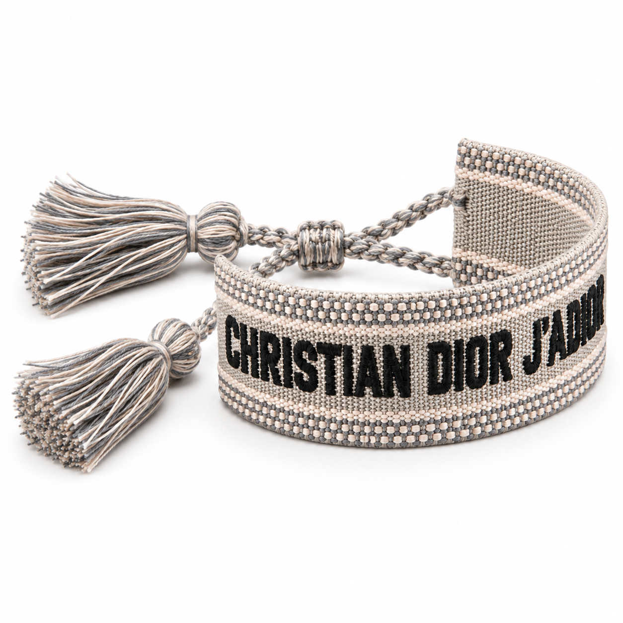 Silver Gray Woven Adjustable Bracelet – Luxury Inspired