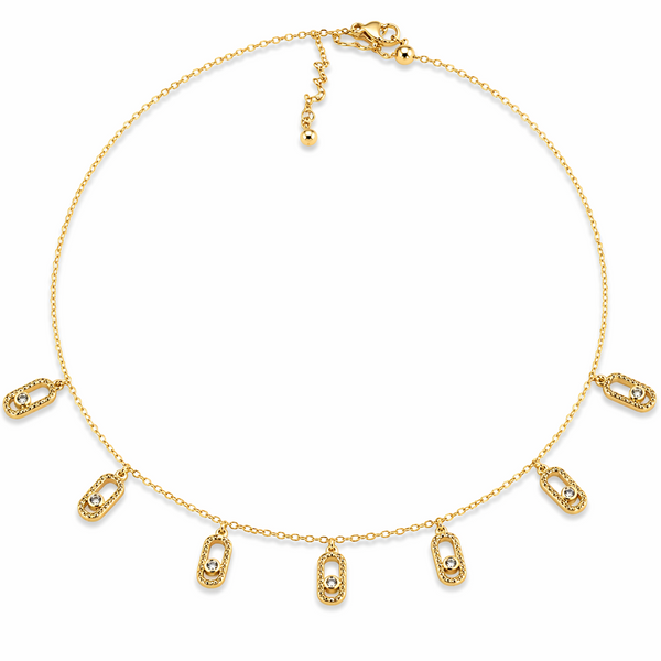Crystal Drop Gold Choker