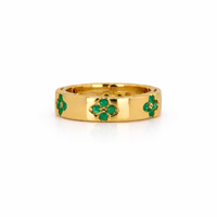 Emerald Blossom Gold Ring