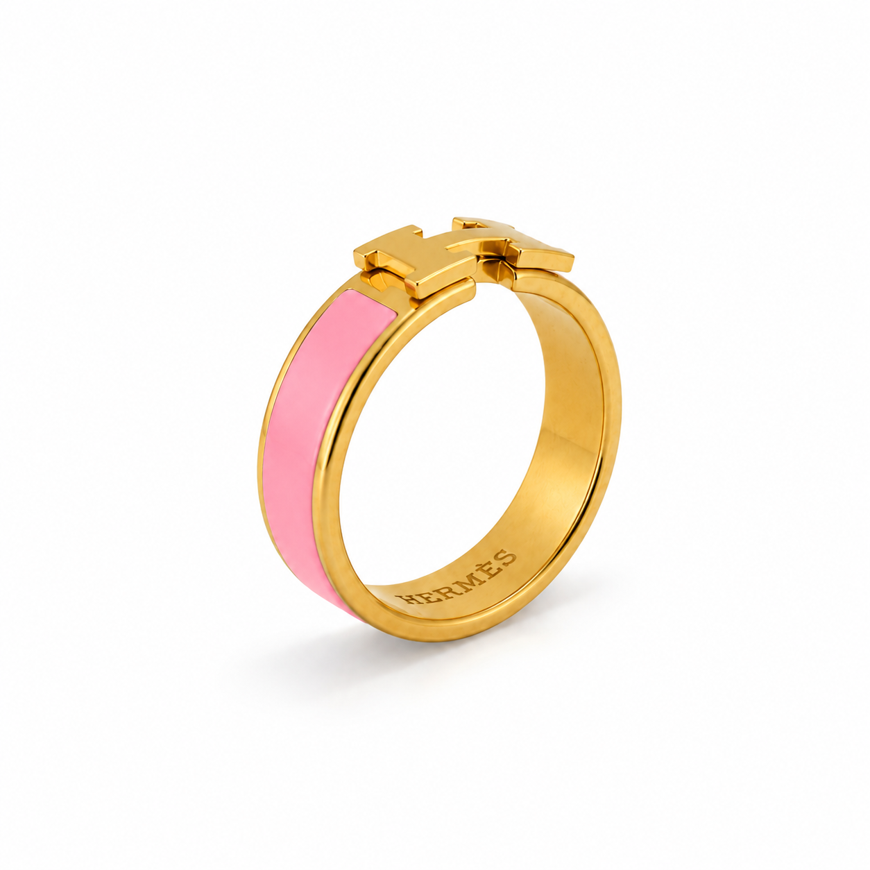 Pink & Gold H Ring