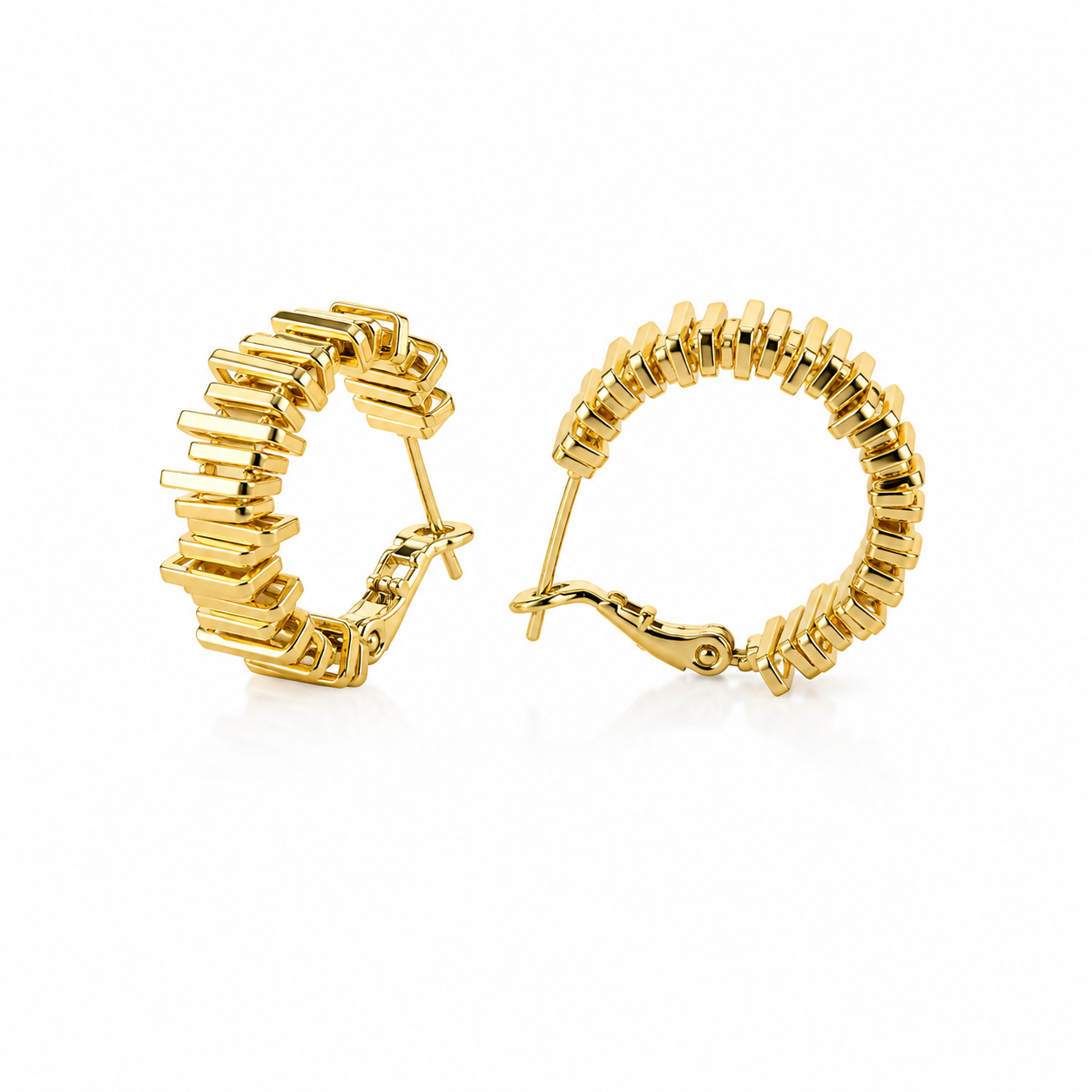 Golden Baguette Hoops