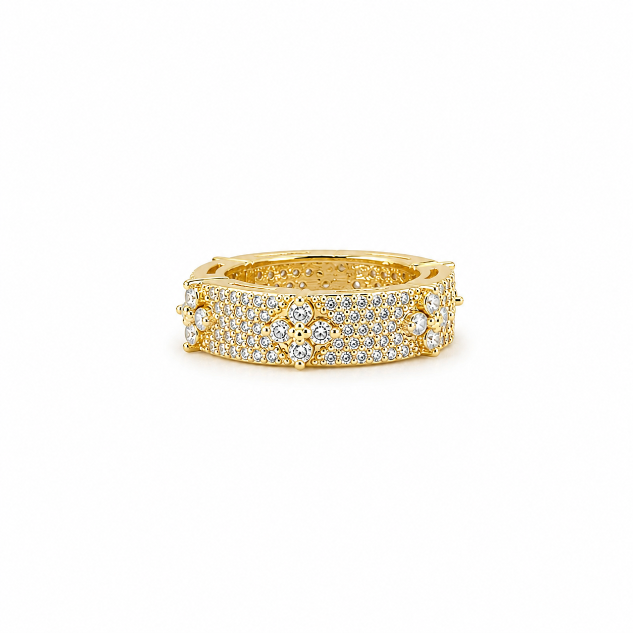 Crystal Fleur Pavé Ring