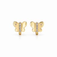 Butterfly Crystal Huggie Earrings