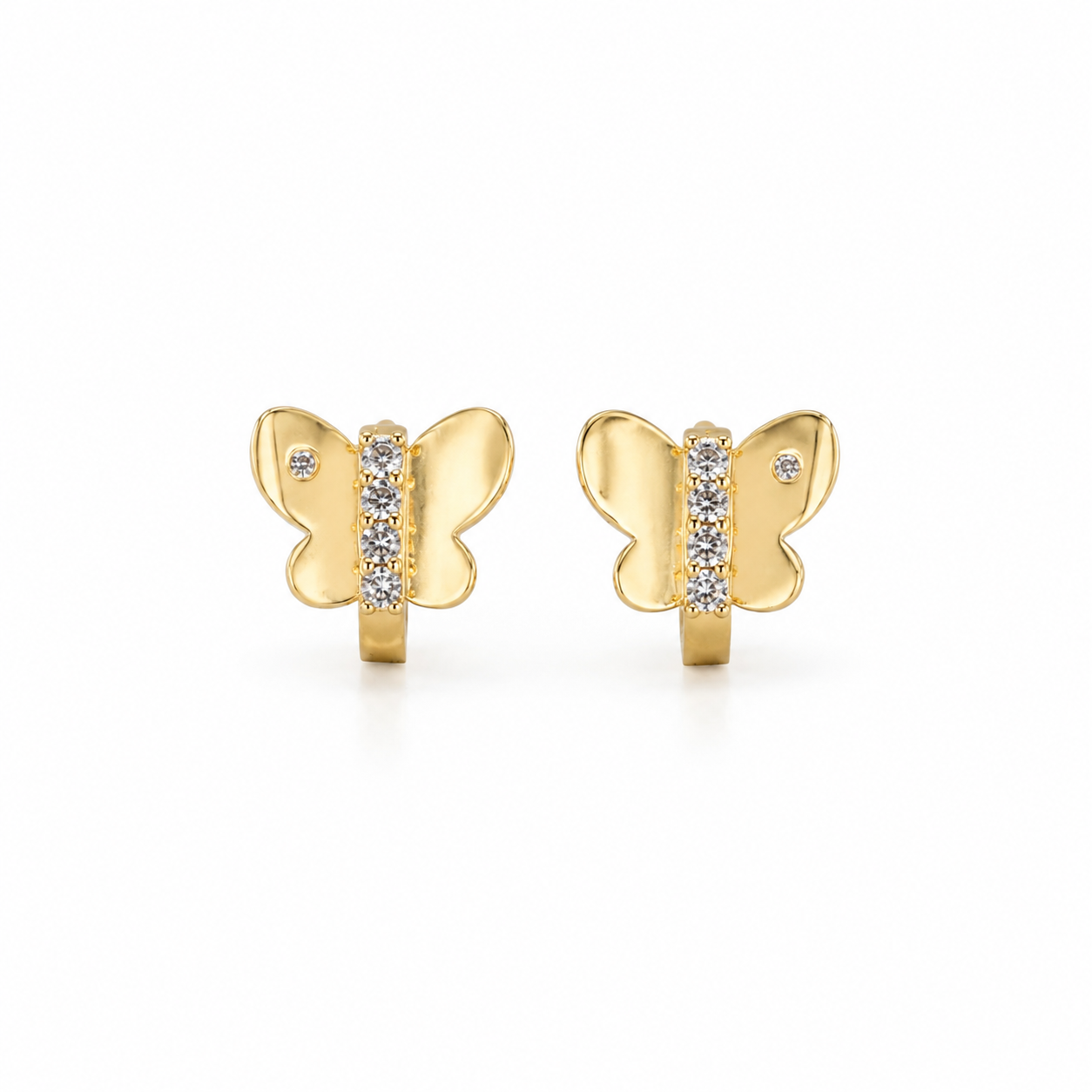Butterfly Crystal Huggie Earrings