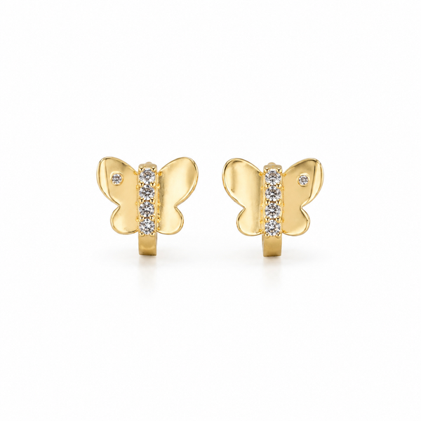 Butterfly Crystal Huggie Earrings