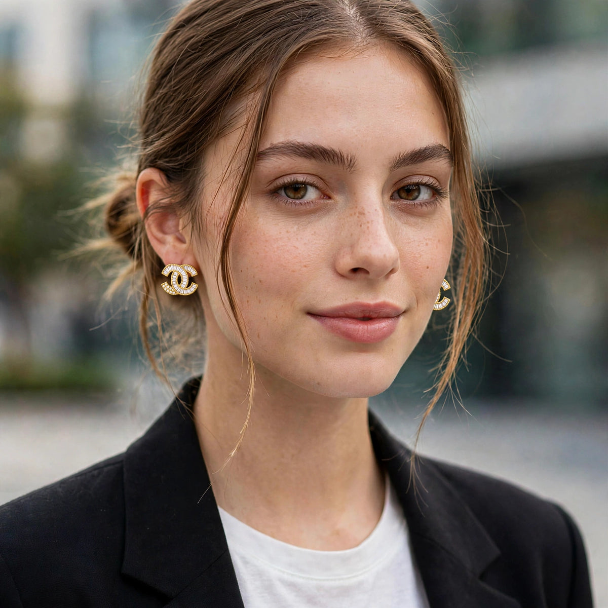 The Gilded Muse Baguette Stud Earrings