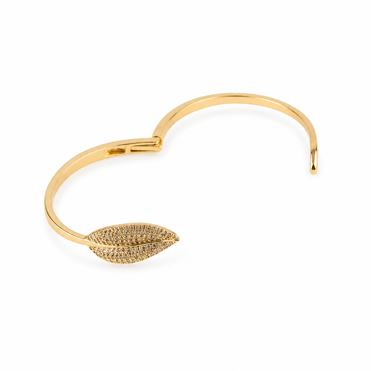 Crystal Leaf Cuff Bracelet