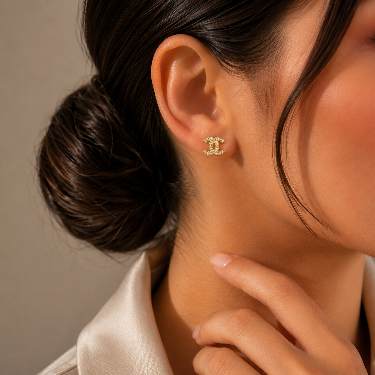 Crystal Icon Stud Earrings