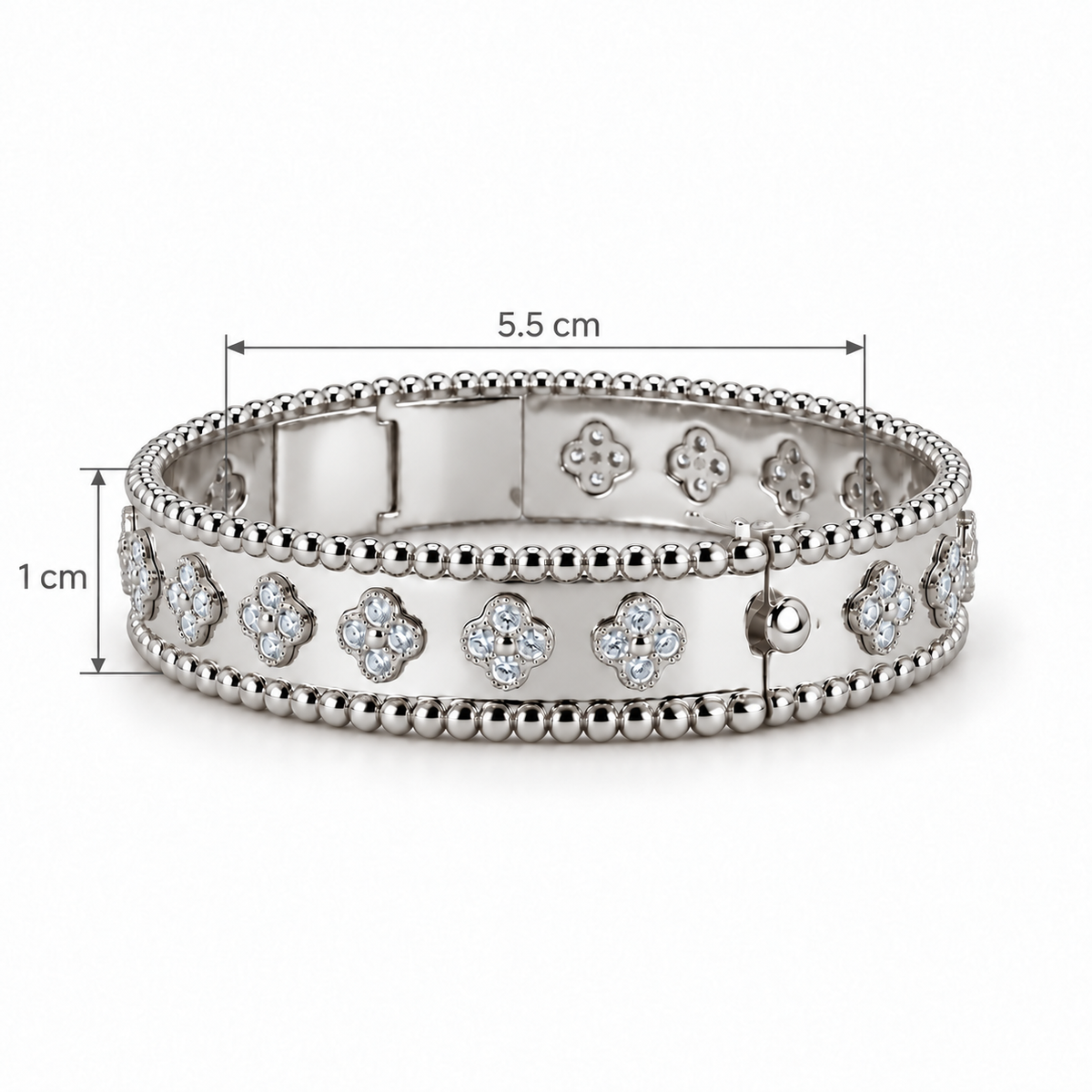 Celeste Clover Bangle – Silver