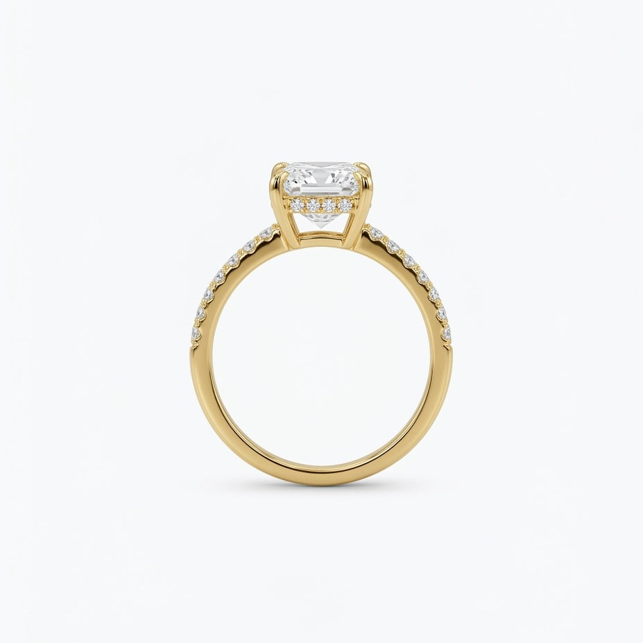 Radiant Solitaire Crystal Gold Ring