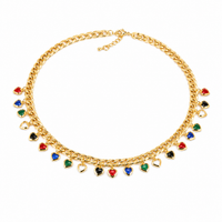 Rainbow Heart Charm Necklace