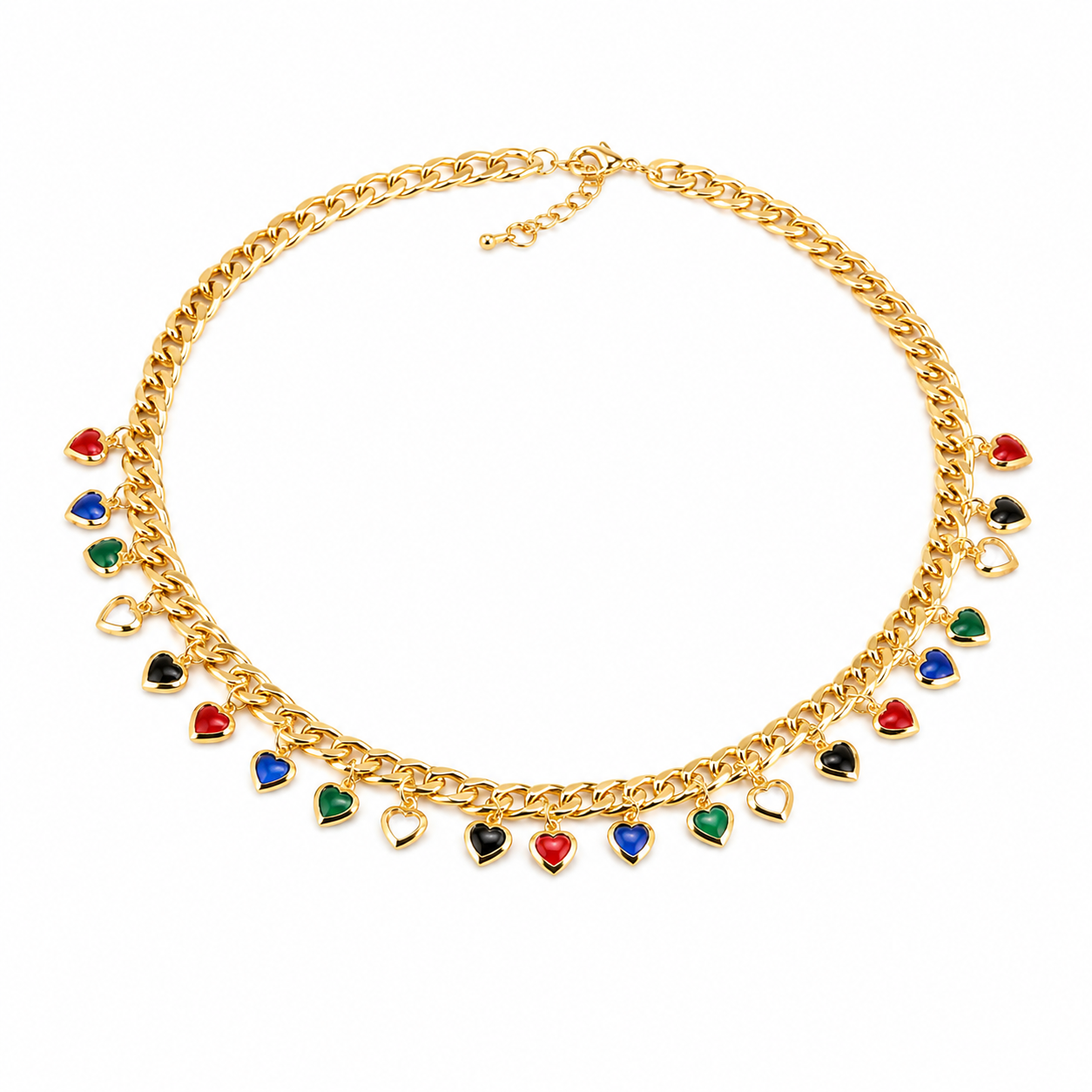 Rainbow Heart Charm Necklace