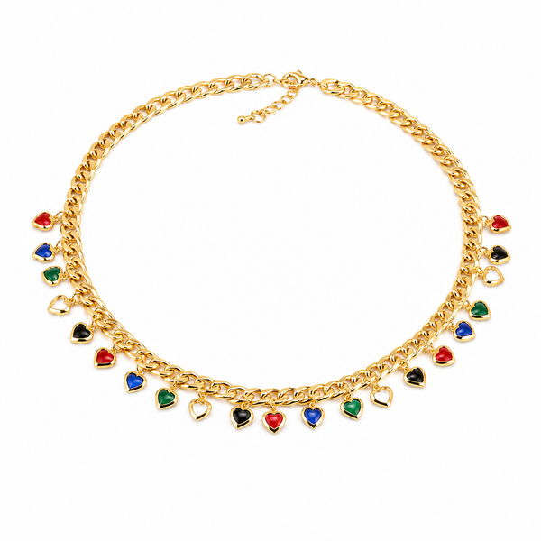 Rainbow Heart Charm Necklace