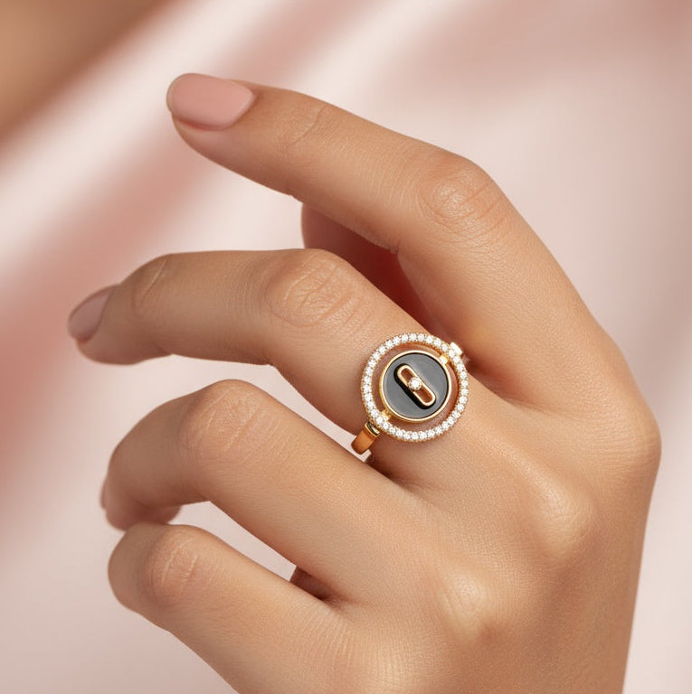 Gold Noir Emblem Ring