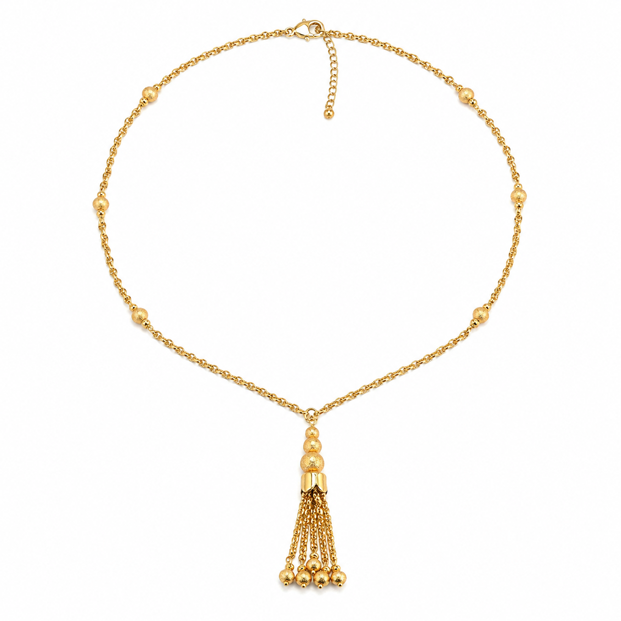 Golden Tassel Drop Necklace