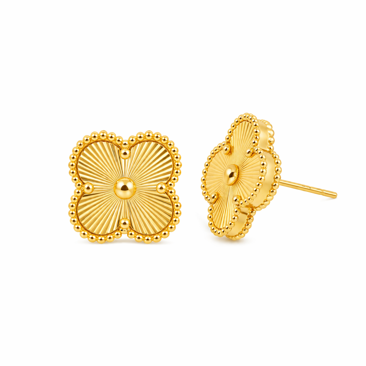 Mini Golden Clover Stud Earrings