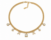 Crystal Bloom Charm Necklace