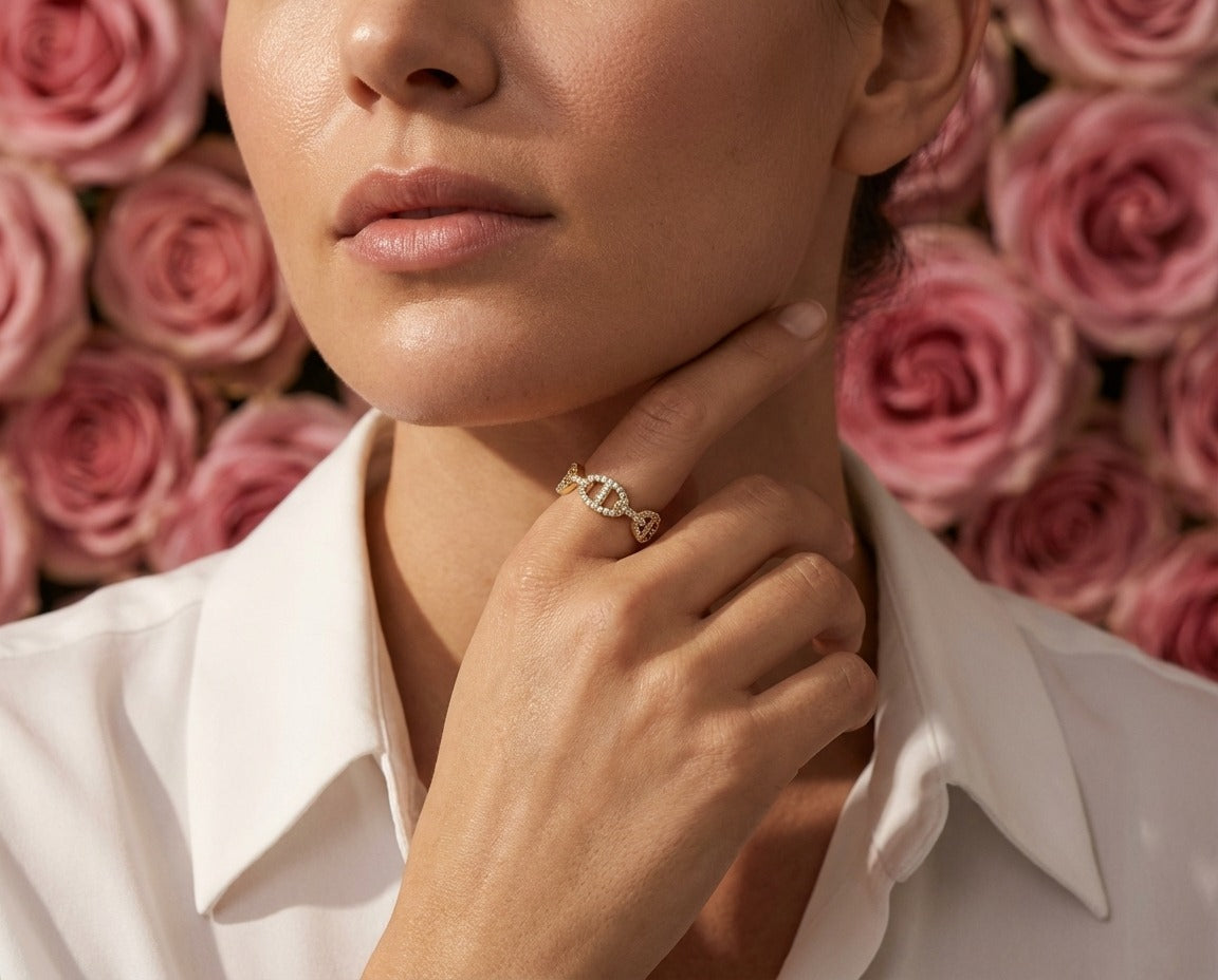 Aurora Chain Crystal Ring