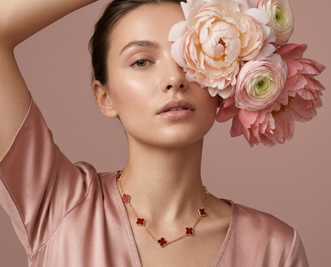 Ruby Luxe Clover Necklace