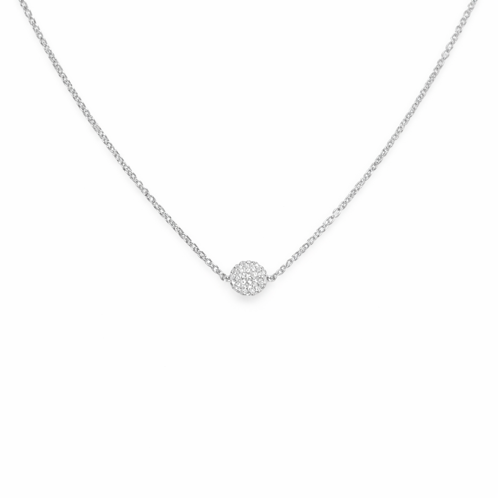 Dainty Pavé Circle Necklace