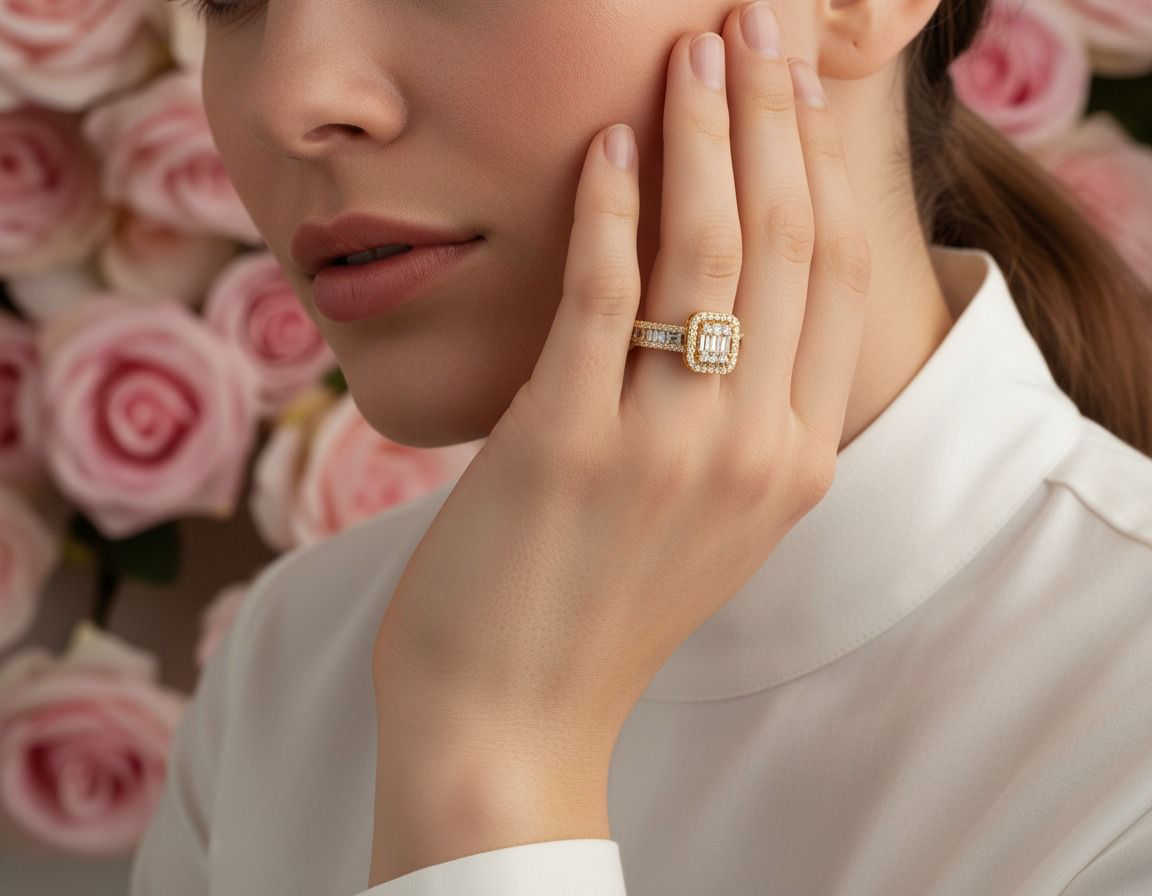 Emerald Cut Halo Ring