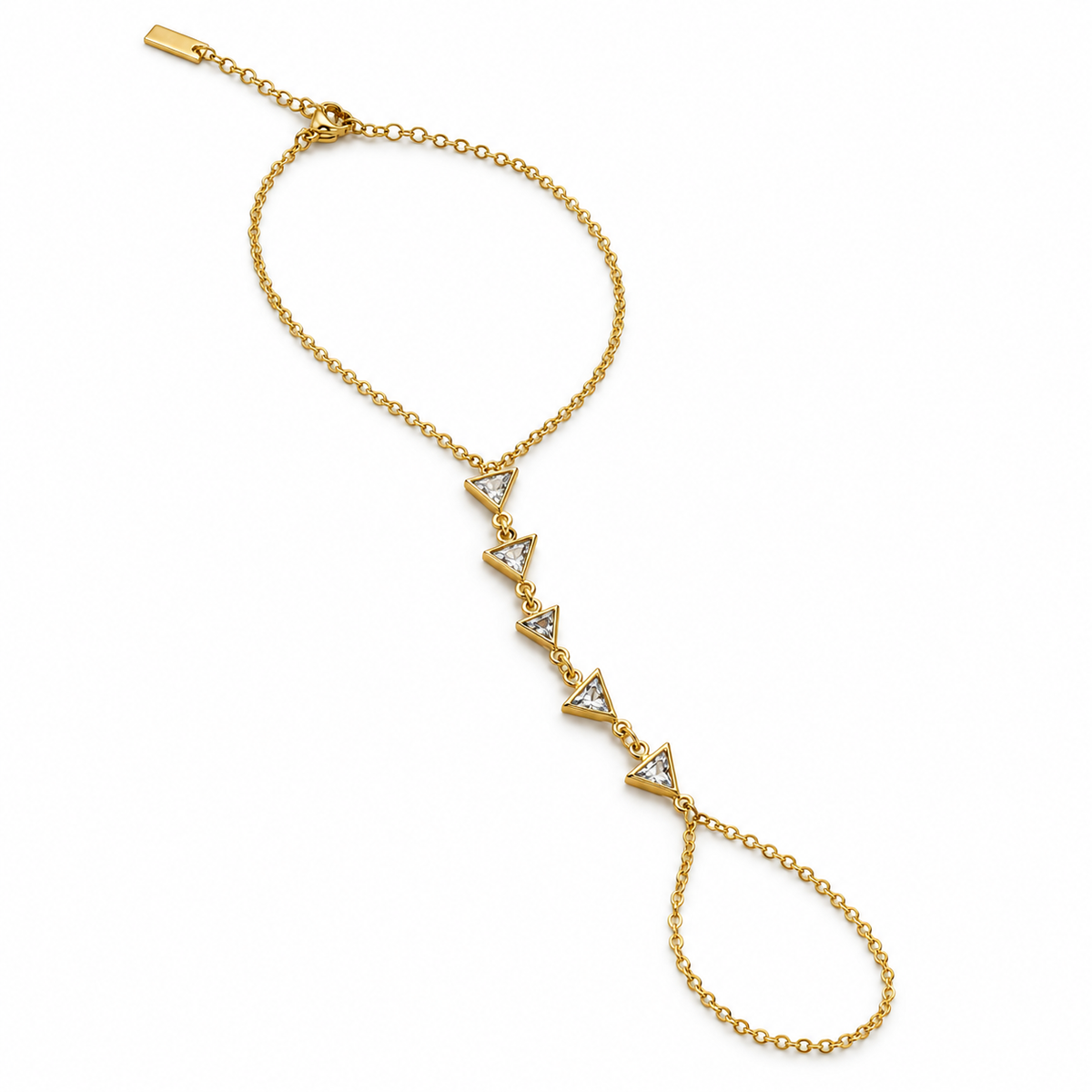 Golden Triangle Crystal Hand Chain