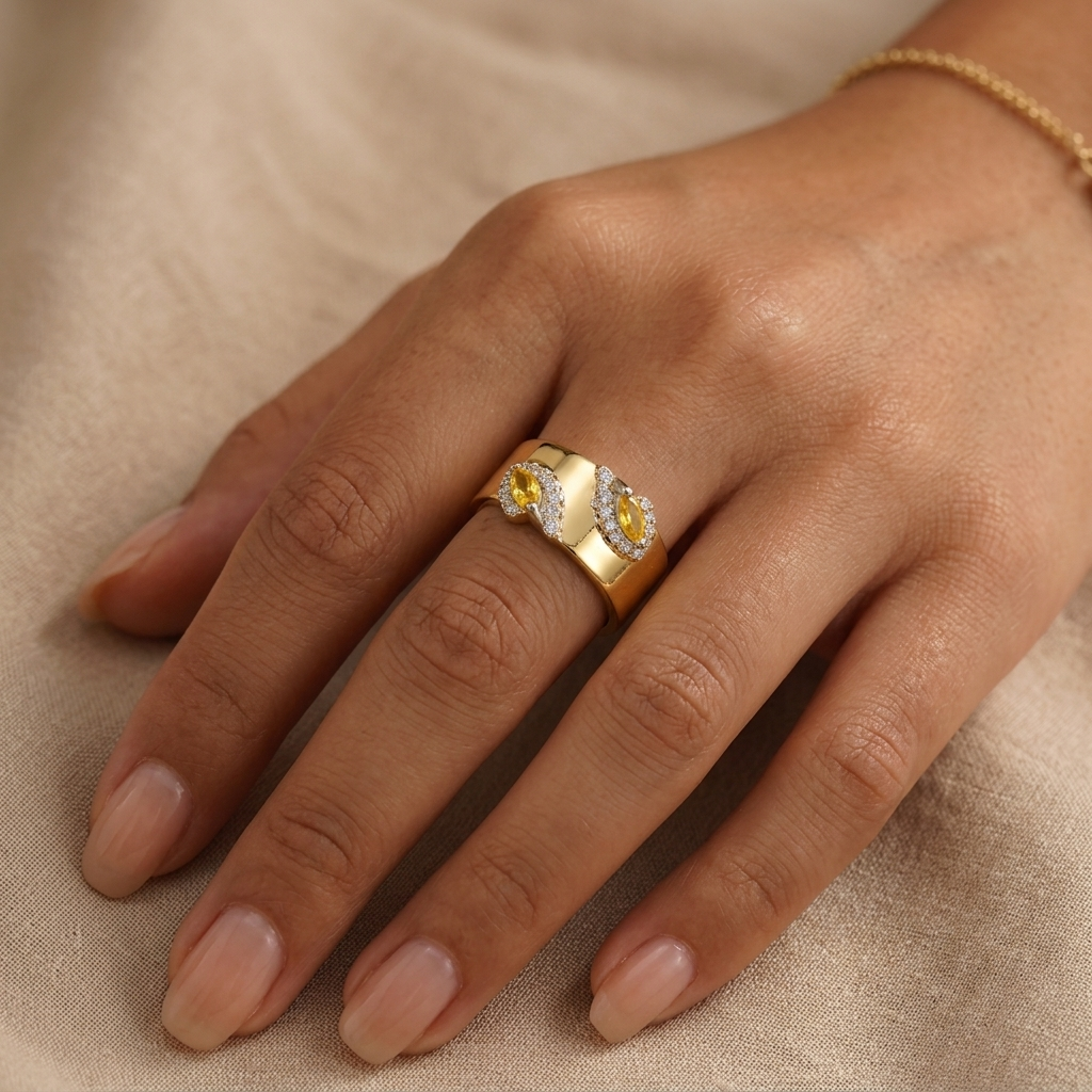 Amara Yellow Marquise Ring