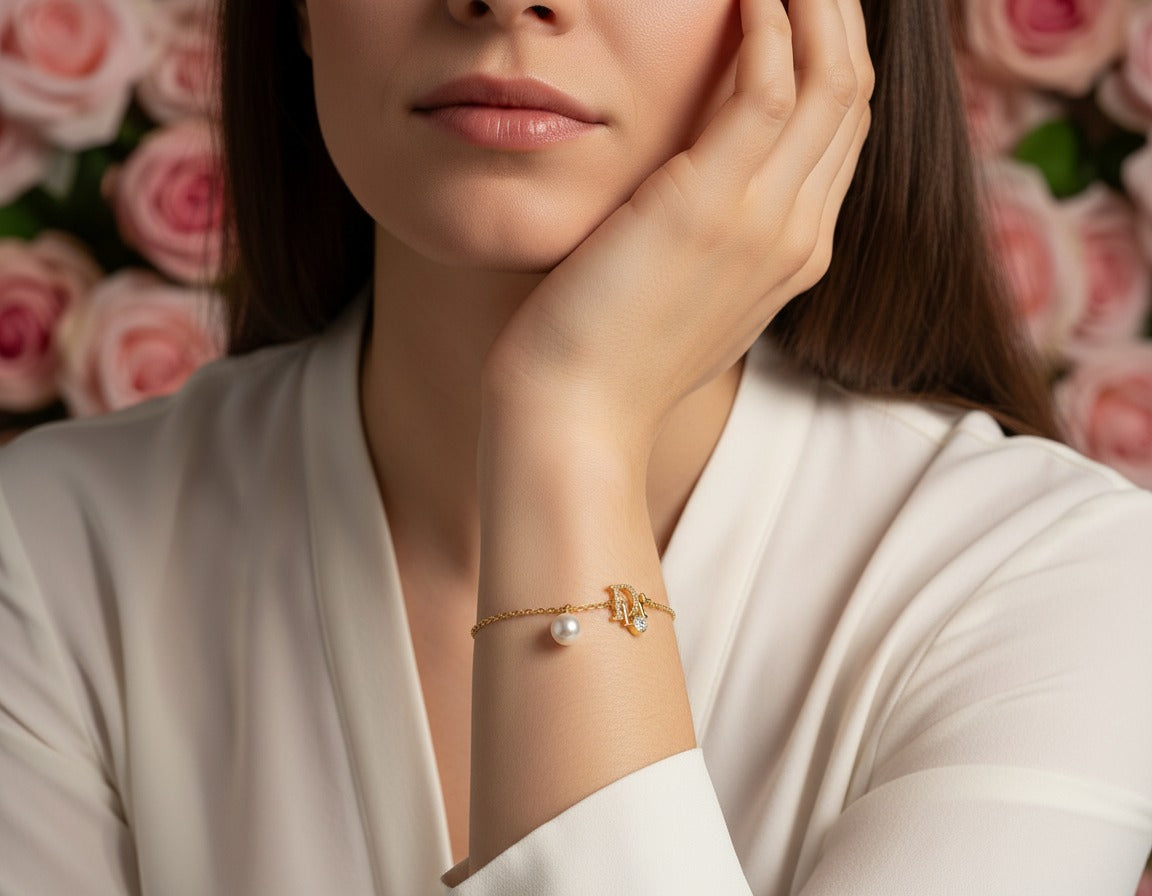 Pearl Initial Bracelet