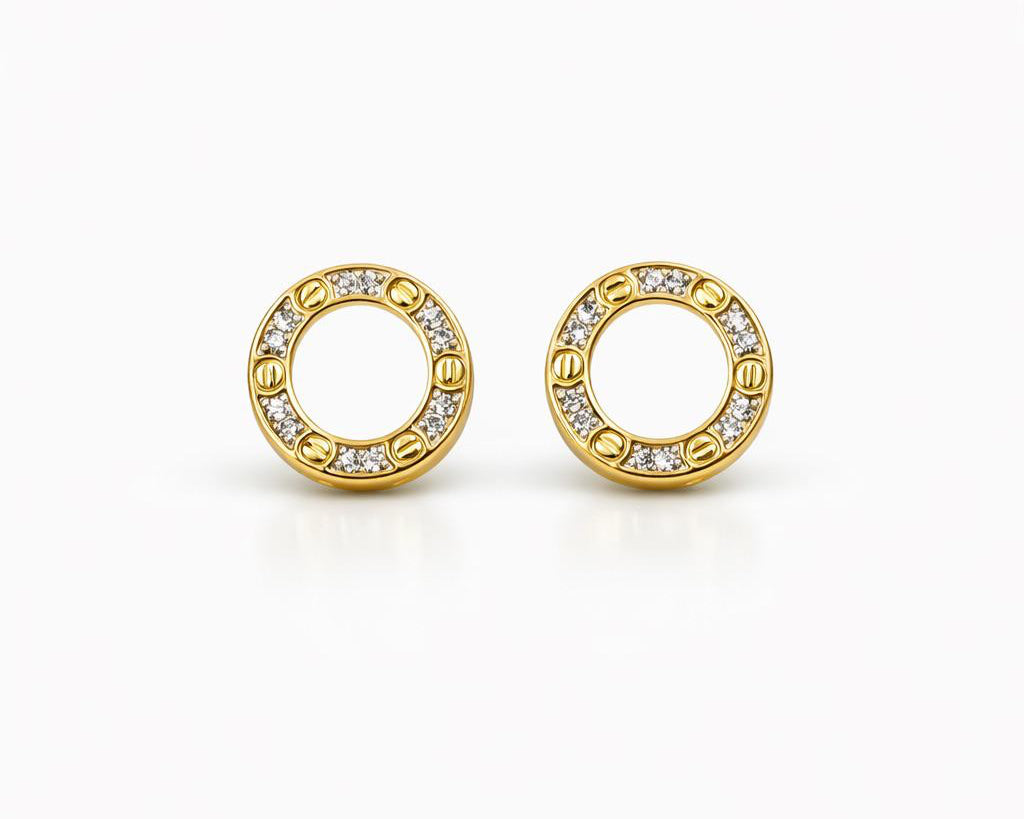 Crystal Halo Stud Earrings