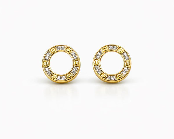 Crystal Halo Stud Earrings