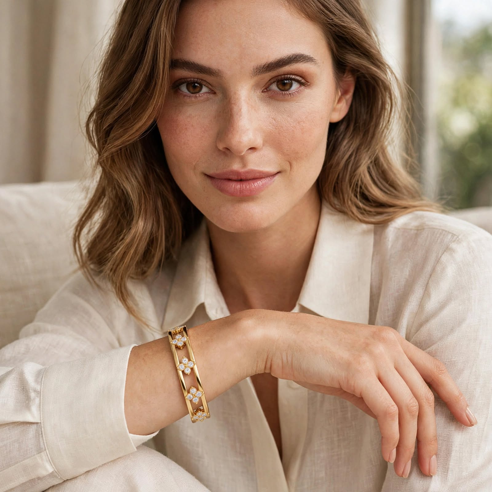 Fleur Lumière Cuff Bracelet